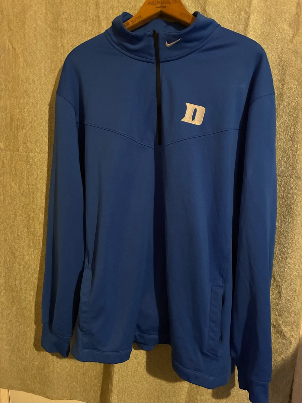 Nike Duke Blue Quater zip Performance Therma-Fit Pullover size XXL
